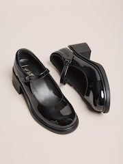 Lipsy Black Faux Leather Block Heel Maryjane School Shoes - Image 4 of 7