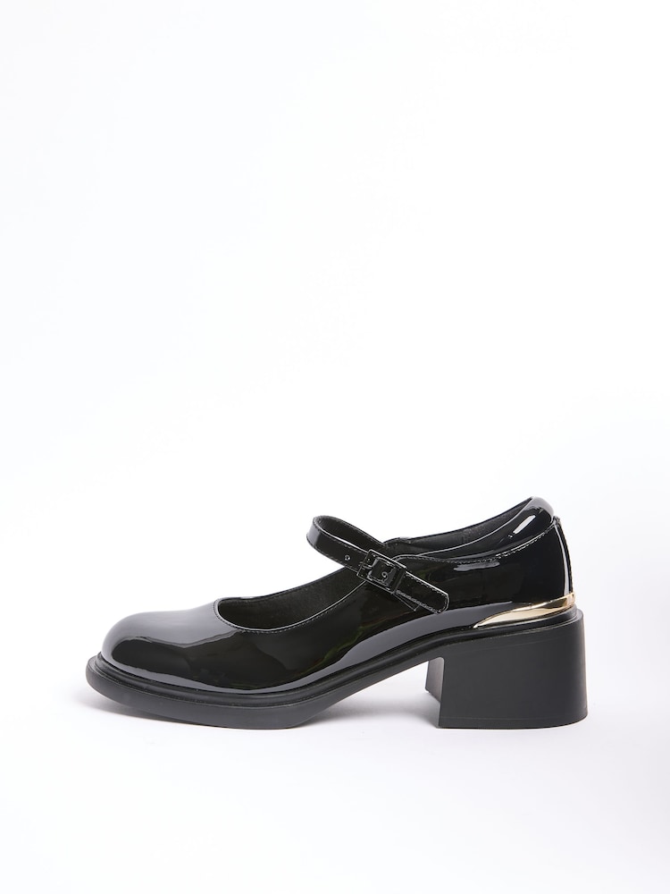 Lipsy Black Faux Leather Block Heel Maryjane School Shoes - Image 7 of 7 Lipsy Black Faux Leather Block Heel Maryjane School Shoes - Image 7 of 7