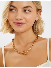 Accessorize Gold 14-ct Plated Chunky T-Bar Chain Necklace - Image 2 of 2