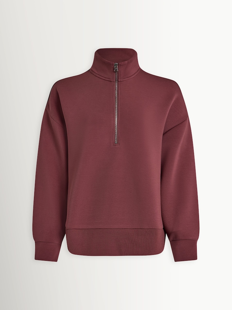 Varley Red Mavis Doublesoft Mock Neck Sweat Top - Image 5 of 5 Varley Red Mavis Doublesoft Mock Neck Sweat Top - Image 5 of 5