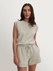 Varley Light Grey Marl Atrium High Waisted Shorts 4.5" - Image 1 of 6