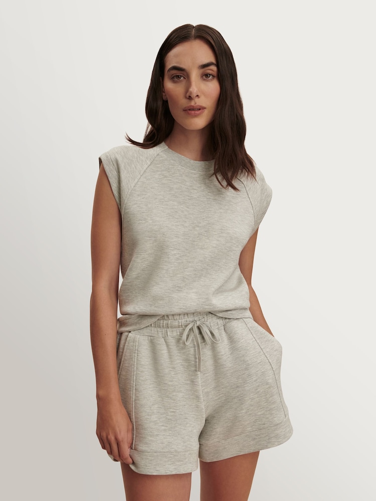 Varley Light Grey Marl Atrium High Waisted Shorts 4.5" - Image 1 of 6