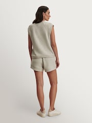 Varley Light Grey Marl Atrium High Waisted Shorts 4.5" - Image 4 of 6