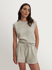 Varley Light Grey Marl Atrium High Waisted Shorts 4.5" - Image 5 of 6