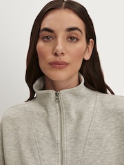 Varley Grey Arlene Doublesoft Zip Through Sweat Top - Image 1 of 5