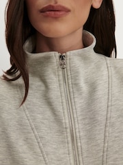 Varley Grey Arlene Doublesoft Zip Through Sweat Top - Image 2 of 5