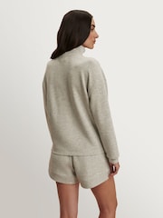 Varley Grey Arlene Doublesoft Zip Through Sweat Top - Image 4 of 5