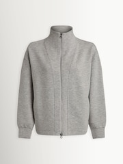 Varley Grey Arlene Doublesoft Zip Through Sweat Top - Image 5 of 5