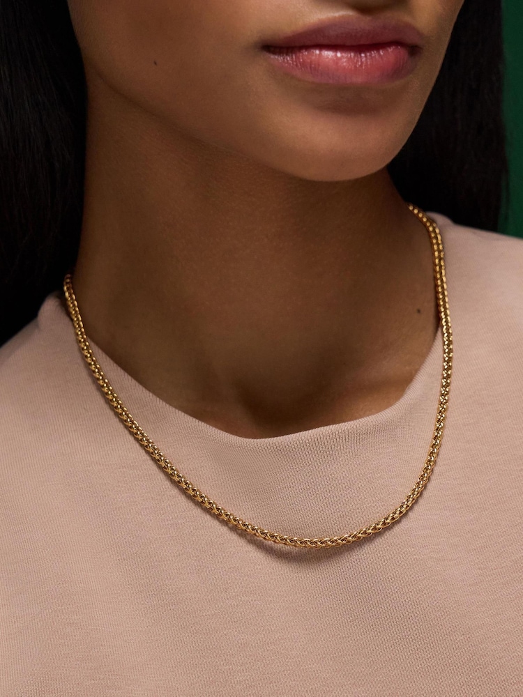 Accessorize Gold Stainless Steel Rope Chain Necklace - Image 1 of 2 Accessorize Gold Stainless Steel Rope Chain Necklace - Image 1 of 2