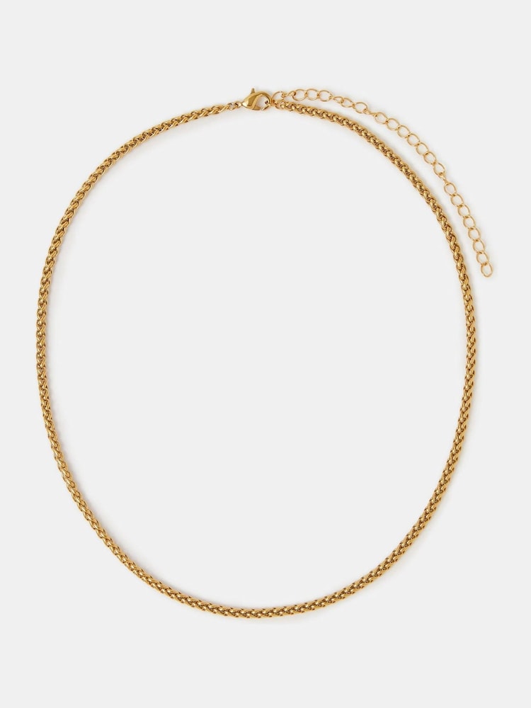 Accessorize Gold Stainless Steel Rope Chain Necklace - Image 2 of 2 Accessorize Gold Stainless Steel Rope Chain Necklace - Image 2 of 2