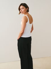 White Soft Touch Slinky Scoop Neck Vest Top - Image 4 of 7