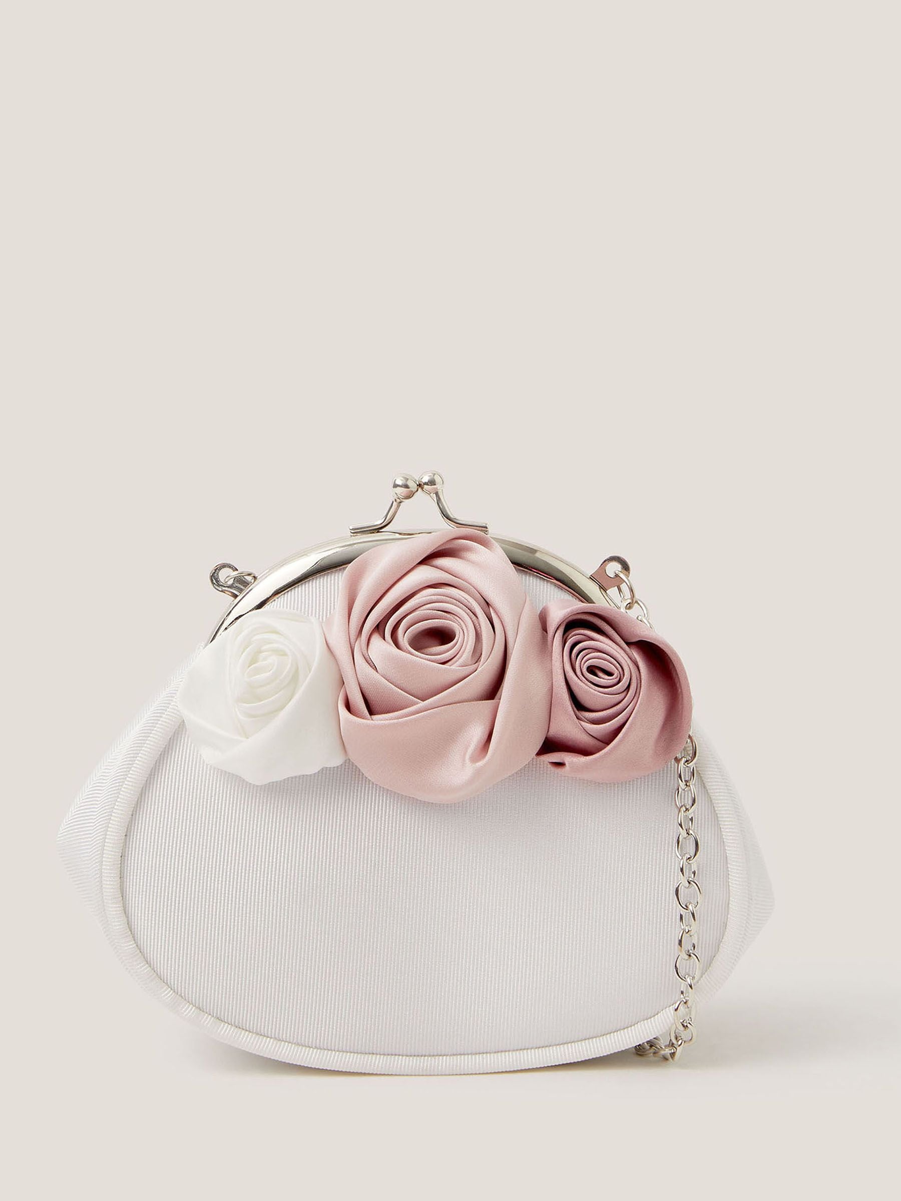 Buy Monsoon White Rosette Clip Frame Bag from the Next UK online shop