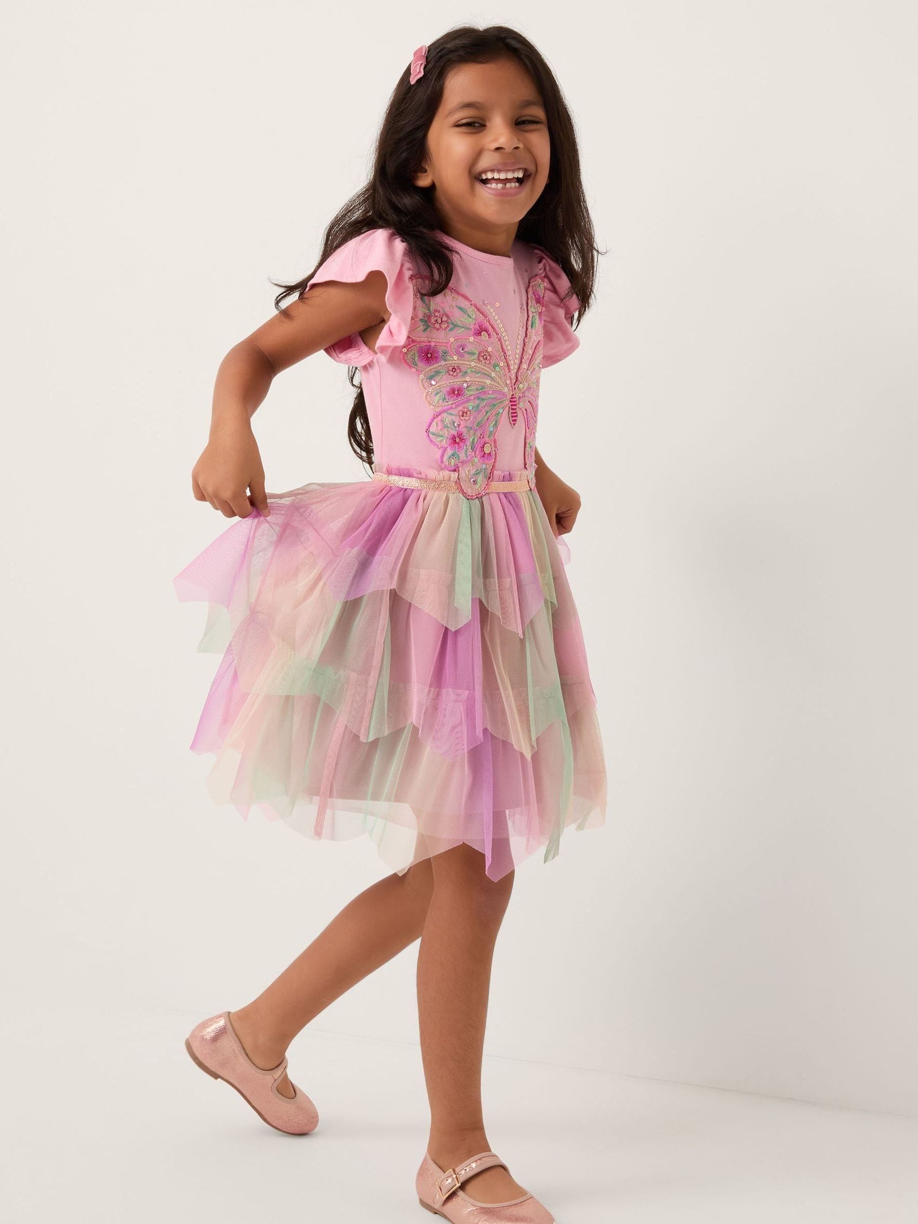Buy Monsoon Pink Embellished Butterfly Disco Dress from Next USA Buy Monsoon Pink Embellished Butterfly Disco Dress from Next USA