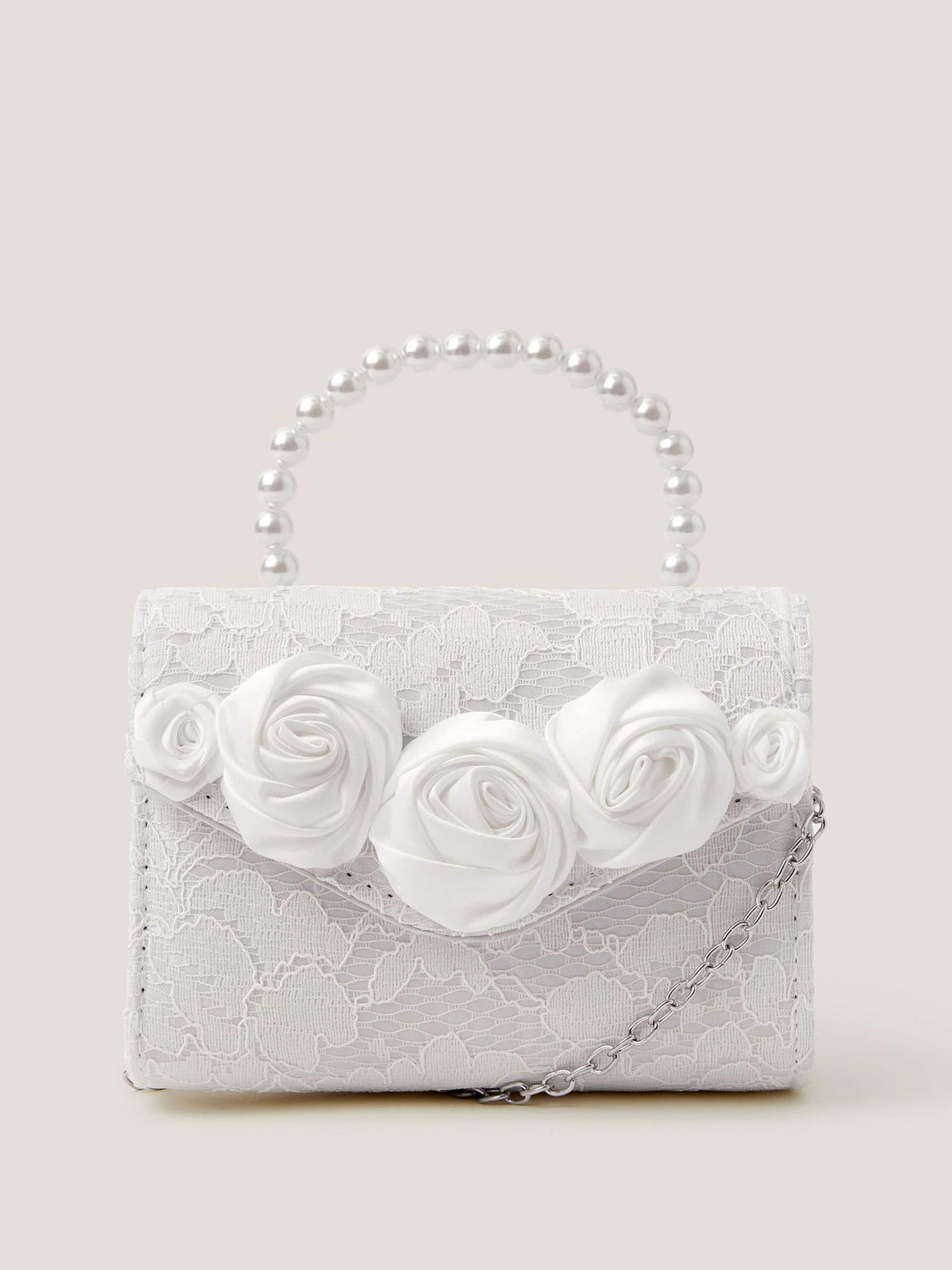 Buy Monsoon Cream Rosette Pearl Handle Bag from the Next UK online