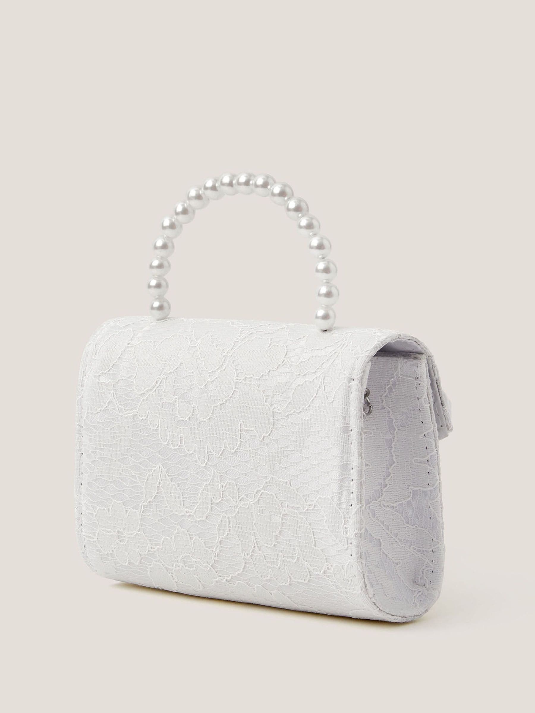 Buy Monsoon Cream Rosette Pearl Handle Bag from the Next UK online