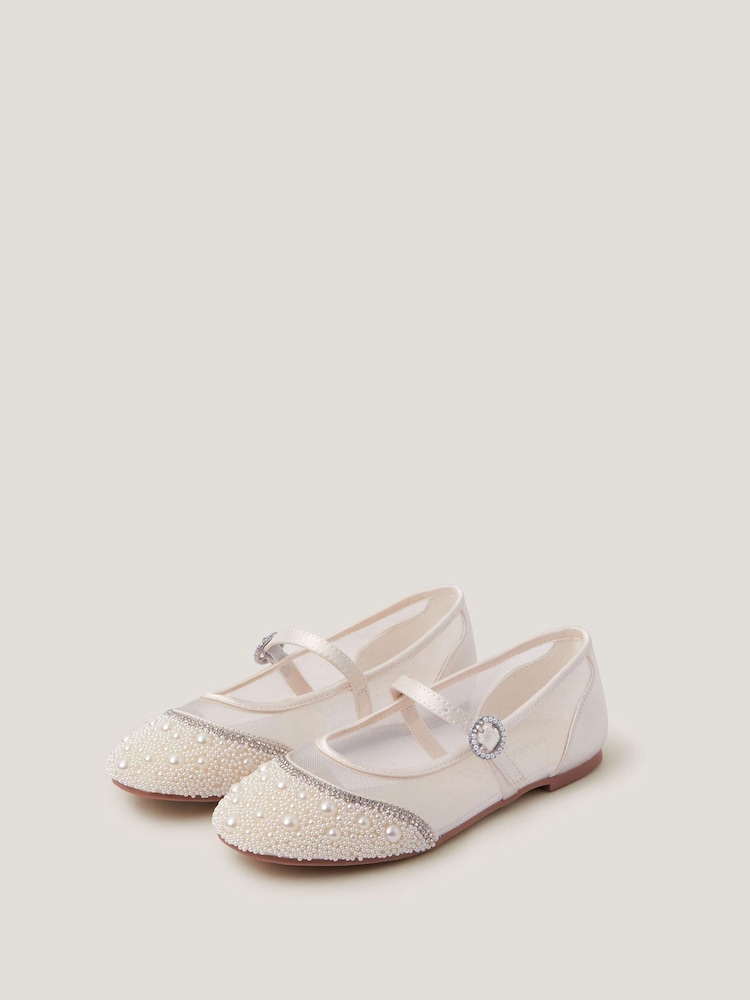 Monsoon Pearl Mesh Ballet Flats - Imagem 1 de 3 Monsoon Pearl Mesh Ballet Flats - Imagem 1 de 3