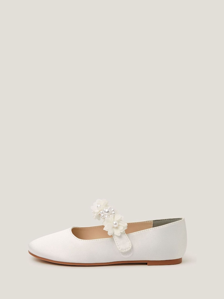 Monsoon Cream Pearl Flower Ballet Flats - Image 3 of 3 Monsoon Cream Pearl Flower Ballet Flats - Image 3 of 3