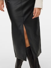 VERO MODA Black High Waisted Coated Midi Skirt - Image 3 of 5