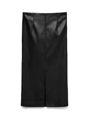 VERO MODA Black High Waisted Coated Midi Skirt - Image 5 of 5