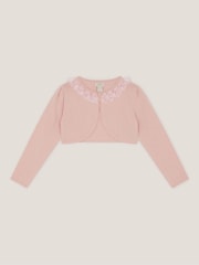 Monsoon Pink Ottilie Appliqué Rose Pearl Cardigan - Image 2 of 4