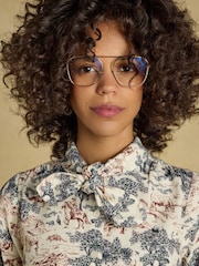 Joules Harriet Multi Toile Tie Neck Blouse - Image 3 of 7