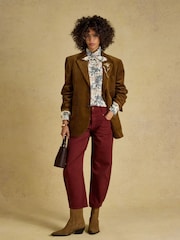 Joules Harriet Multi Toile Tie Neck Blouse - Image 5 of 7