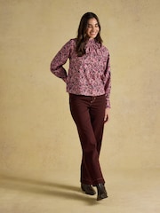 Joules Amber Pink Floral Tie Blouse - Image 5 of 9
