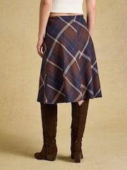 Joules Avery Navy Check Short Panel Skirt - Image 2 of 7