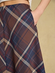 Joules Avery Navy Check Short Panel Skirt - Image 4 of 7