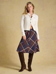 Joules Avery Navy Check Short Panel Skirt - Image 5 of 7