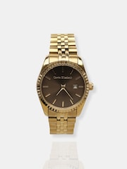 Carrie Elizabeth Gold Tone Aurora Chocolate Luxe Link Watch - Image 2 of 4