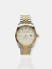 Carrie Elizabeth Silver Tone Luna Pearl Luxe Link Watch - Image 4 of 4