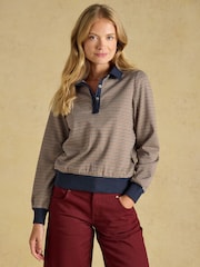 Laurel Navy Red Check Houndstooth Check Long Sleeve Jersey Top - Image 1 of 7
