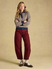 Laurel Navy Red Check Houndstooth Check Long Sleeve Jersey Top - Image 4 of 7