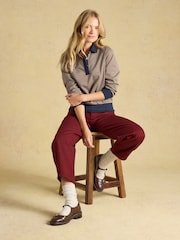 Laurel Navy Red Check Houndstooth Check Long Sleeve Jersey Top - Image 6 of 7