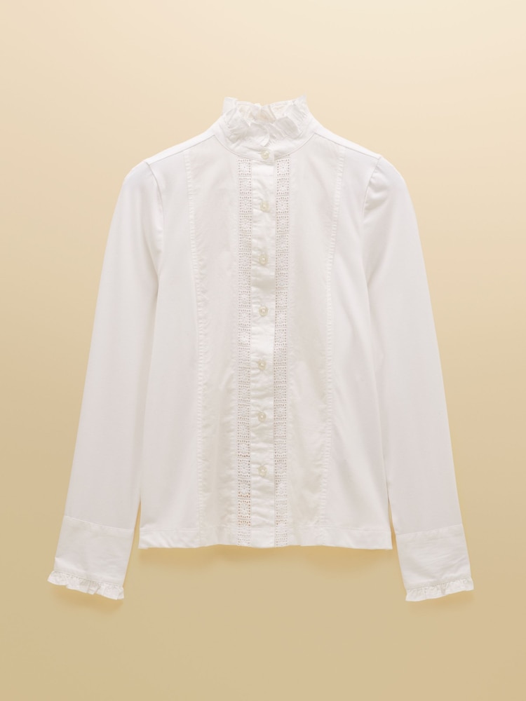 Felicity White Lace Insert Jersey Shirt - Image 6 of 6 Felicity White Lace Insert Jersey Shirt - Image 6 of 6