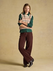 Joules Forest Green Cotton Rich Long Sleeve Ribbed Jersey Shirt - Image 3 of 7