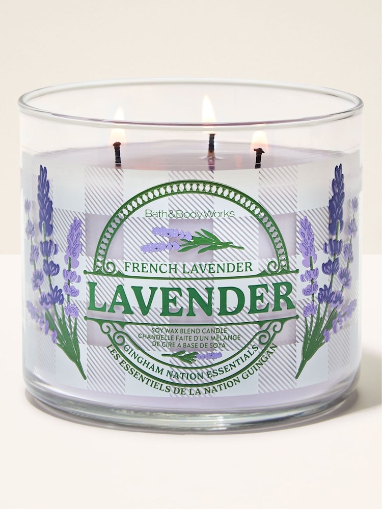 Bath & Body Works Lavender 3 Wick Candle 411g - Image 1 of 2
