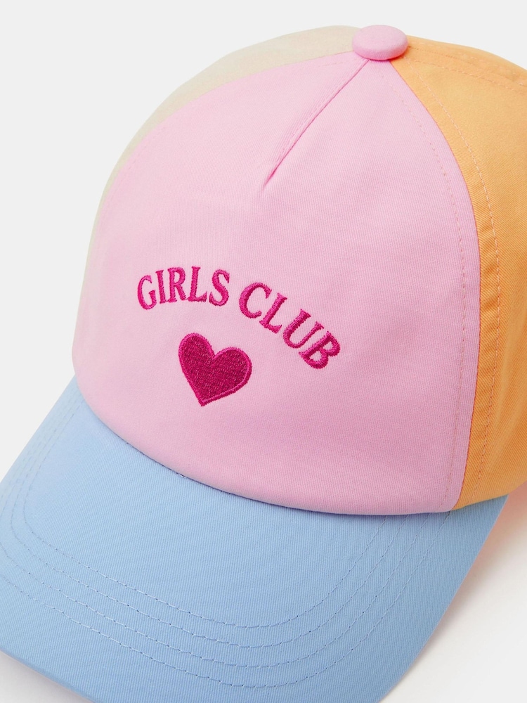 Angels By Accessorize Pink Club Colourblock Baseball Cap - Image 2 of 2 Angels By Accessorize Pink Club Colourblock Baseball Cap - Image 2 of 2