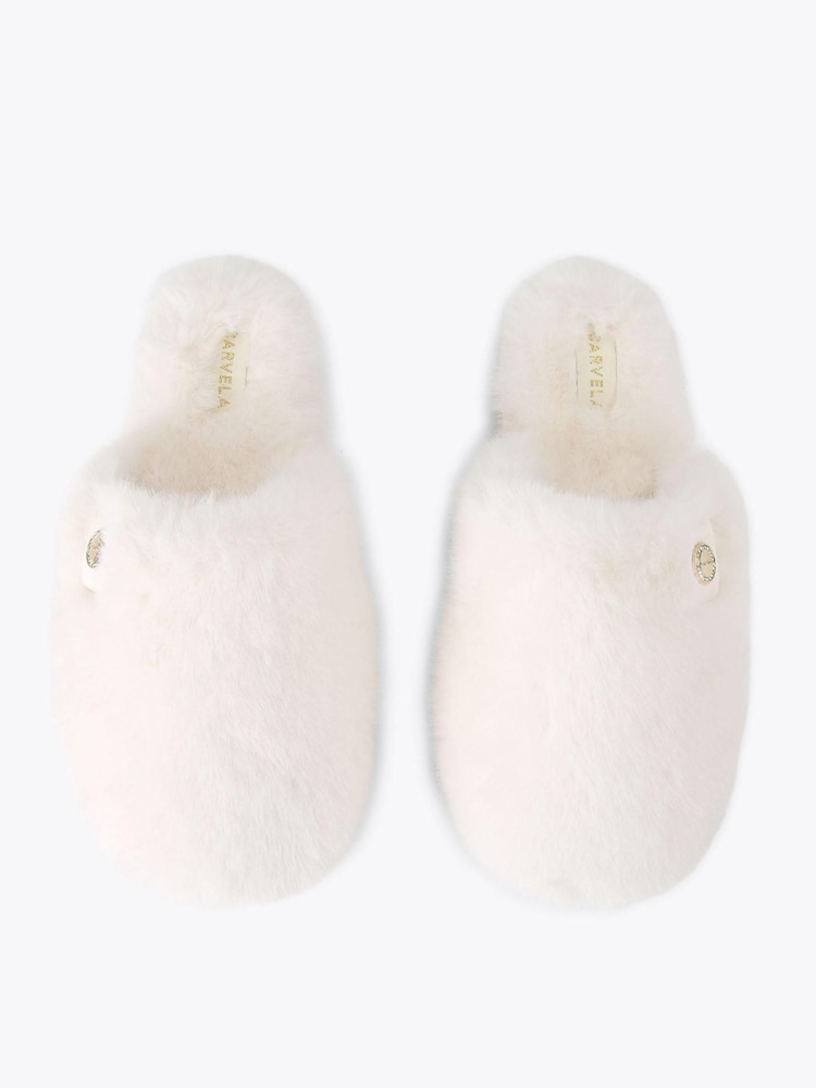 Carvela White Jackpot FUR Slippers - Image 2 of 4 Carvela White Jackpot FUR Slippers - Image 2 of 4
