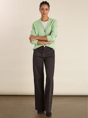Baukjen Green Celine V-Neck Wool Blend Cardigan - Image 2 of 3