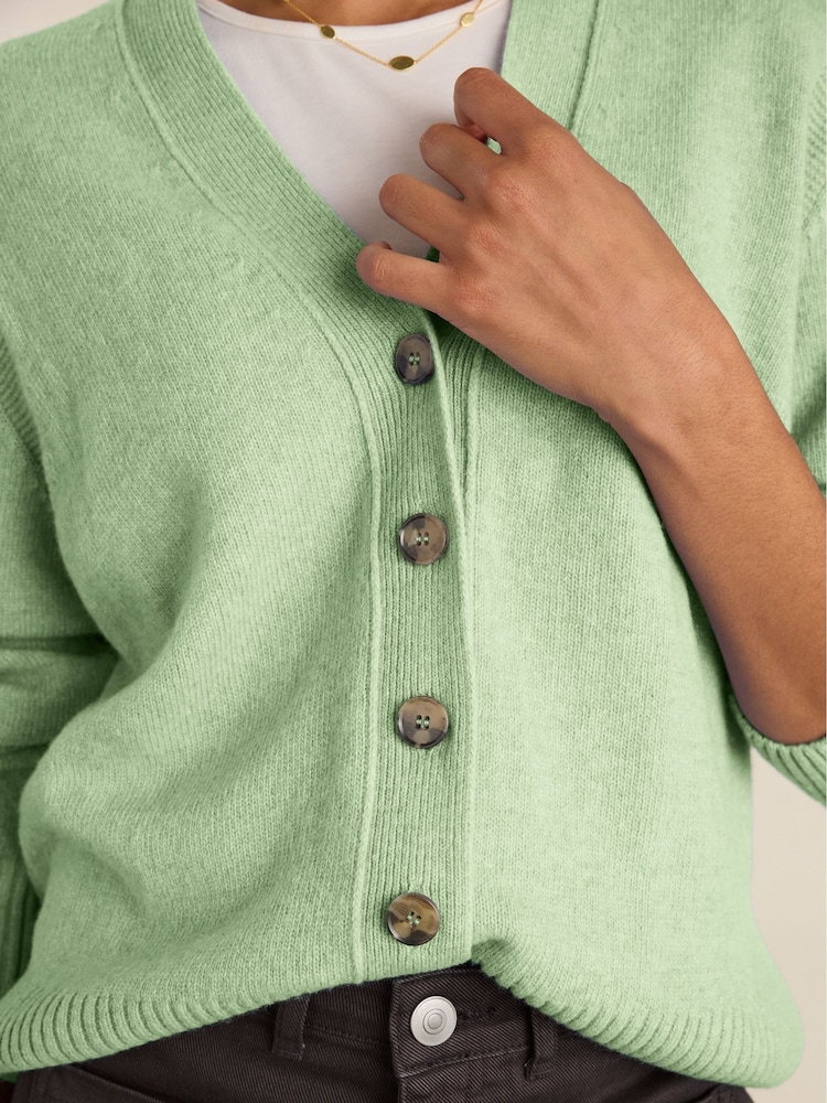 Baukjen Green Celine V-Neck Wool Blend Cardigan - Image 3 of 3