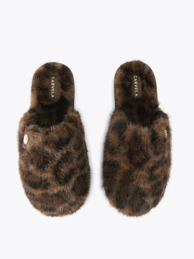 Carvela Brown JACKPOT FUR Slippers - Image 2 of 4 Carvela Brown JACKPOT FUR Slippers - Image 2 of 4