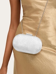 Carvela Silver Pietra Hard Clutch Bag - Image 2 of 5