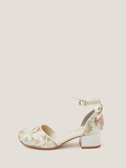 Monsoon Cream Floral Embroidered Closed Toe Heels - Image 3 of 3