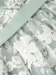 Monsoon Green Baby Felicity Embroidered Floral Dress - Image 4 of 4