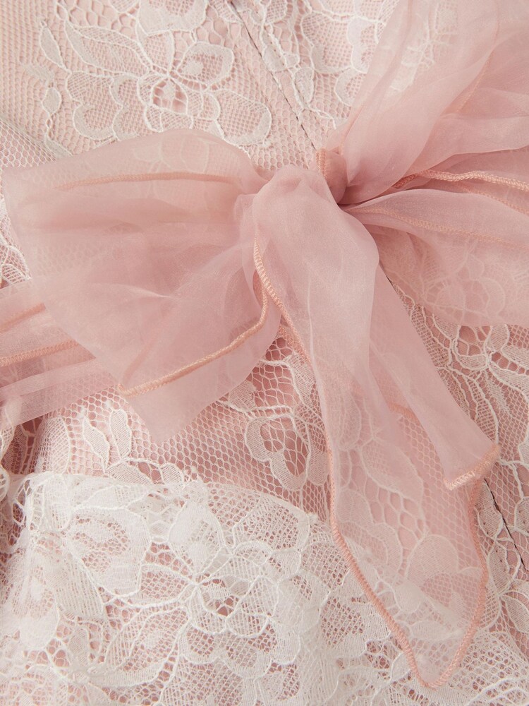 Monsoon Pink Joanie Cancan Ruffle Lace Dress - Image 4 of 4