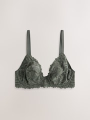 Green DD+ Non Padded Plunge Lace Ultimate Comfort  Bra - Image 6 of 8