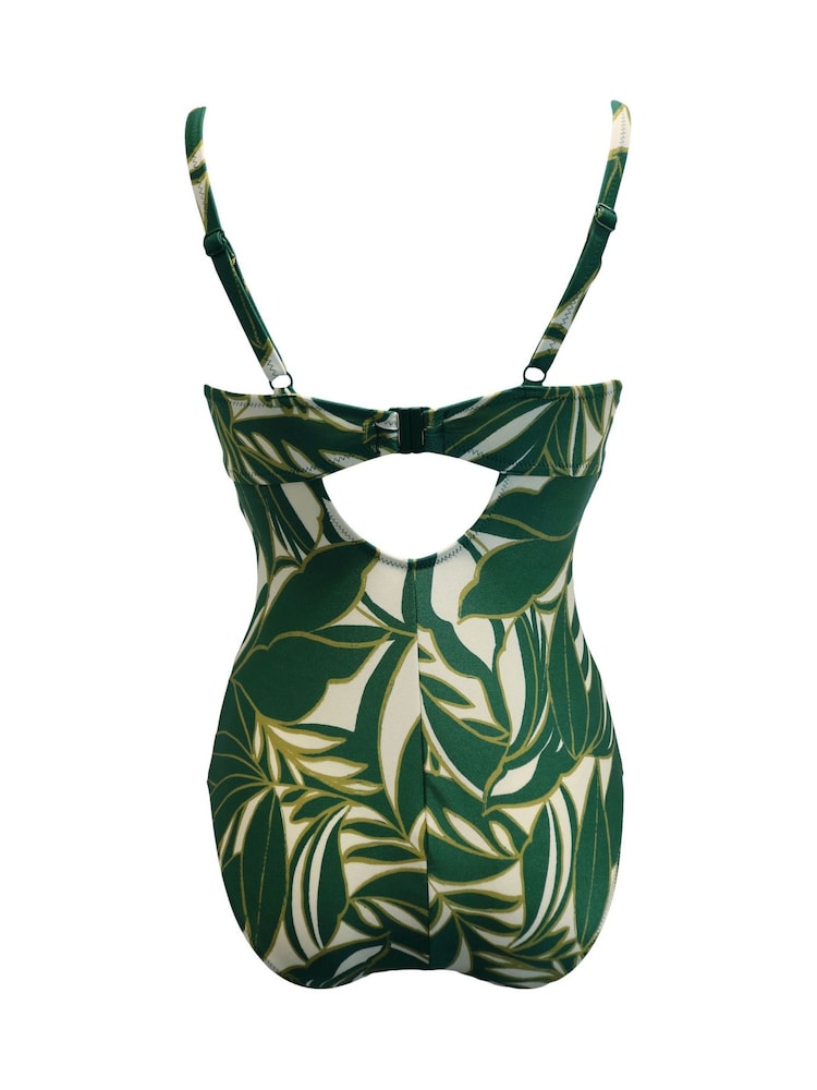 Pour Moi Ivory/Green Tropical Non Padded Underwired St Kitts Underwired Non Padded Swimsuit - Image 4 of 4
