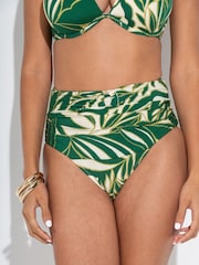 Pour Moi Ivory/Green Tropical High Waist Samoa Bikini Bottoms - Image 2 of 4